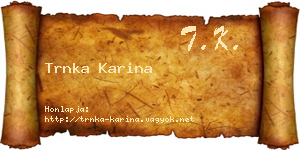 Trnka Karina névjegykártya